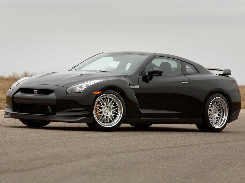 Black Nissan GT-R sports car