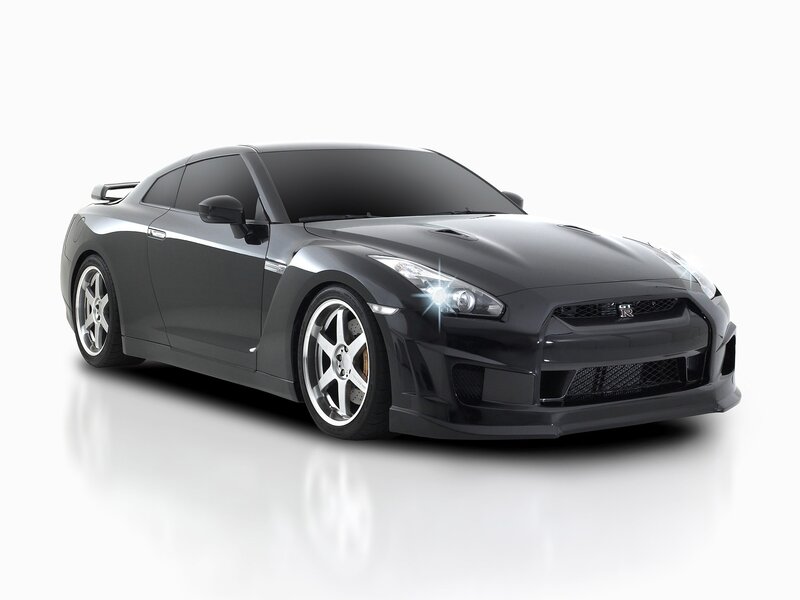 Black Nissan GT-R sports car