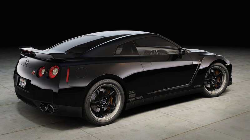 Black Nissan GT-R sports car