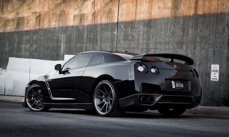 Black Nissan GT-R sports car