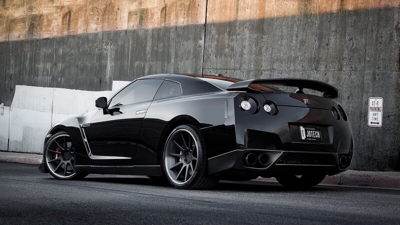 Black Nissan GT-R sports car