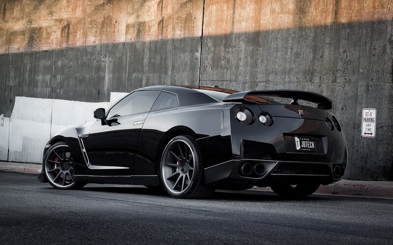 Black Nissan GT-R sports car