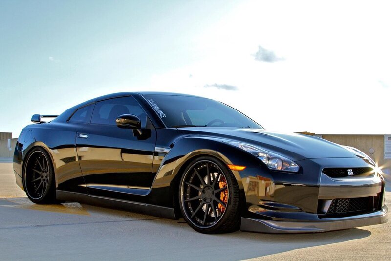 Black Nissan GT-R sports car