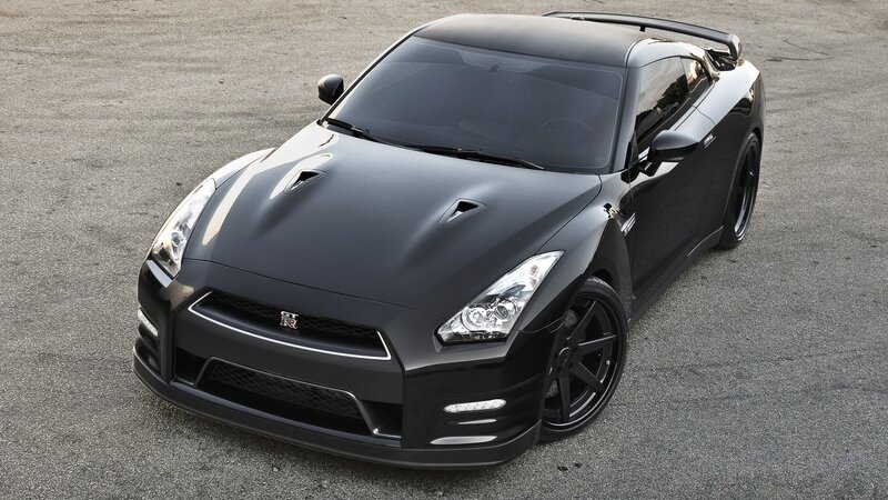 black nissan gt-r sports car