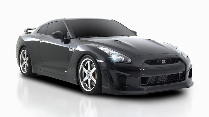Black Nissan GT-R sports car