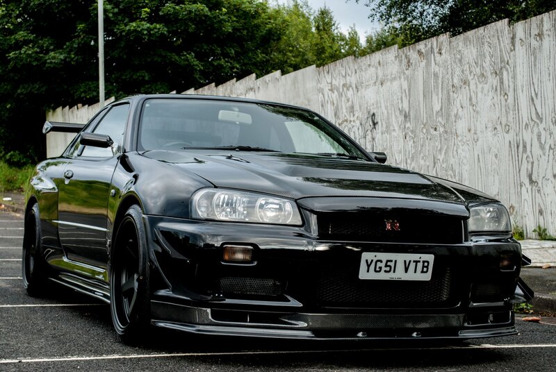 Black Nissan GT-R sports car