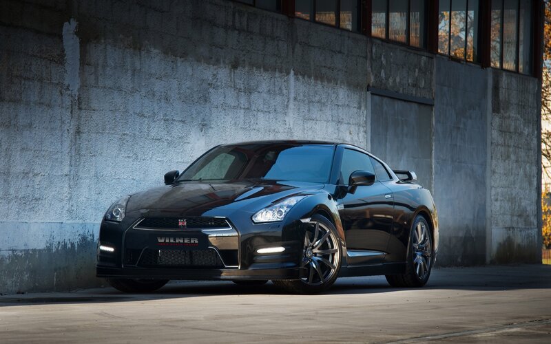 Black Nissan GT-R sports car