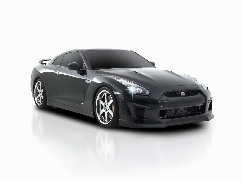 Black Nissan GT-R sports car