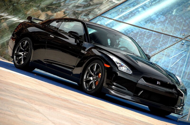 Black Nissan GT-R sports car