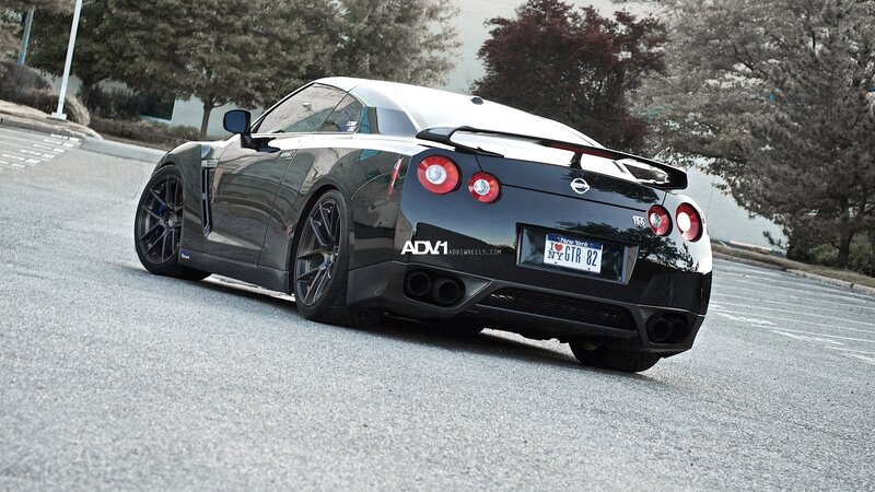 Black Nissan GTR with ADV1 wheels