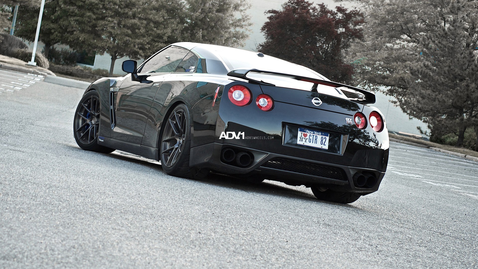 Black Nissan GTR with ADV1 wheels