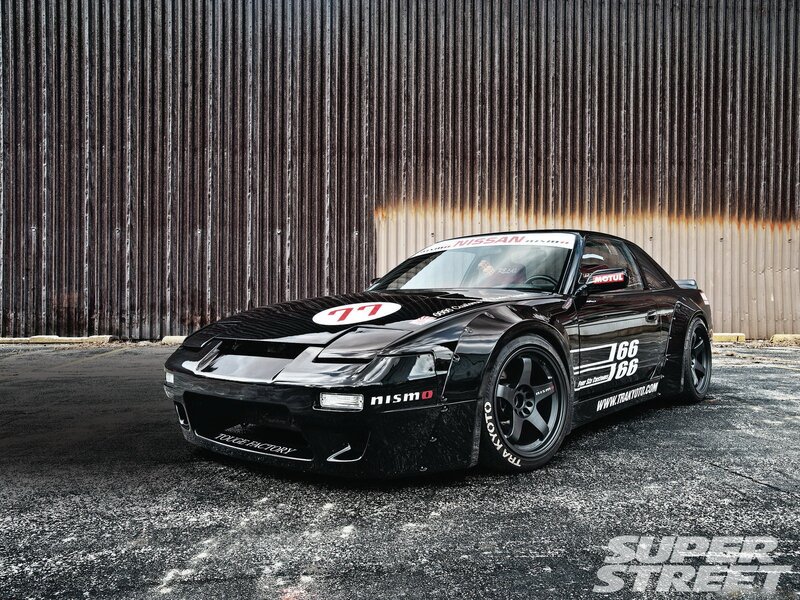 Black Nissan race car