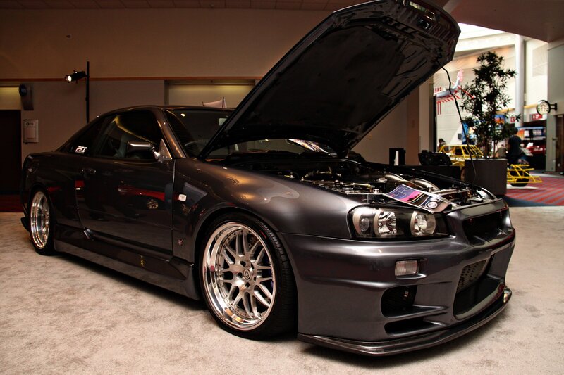 black nissan skyline at car show