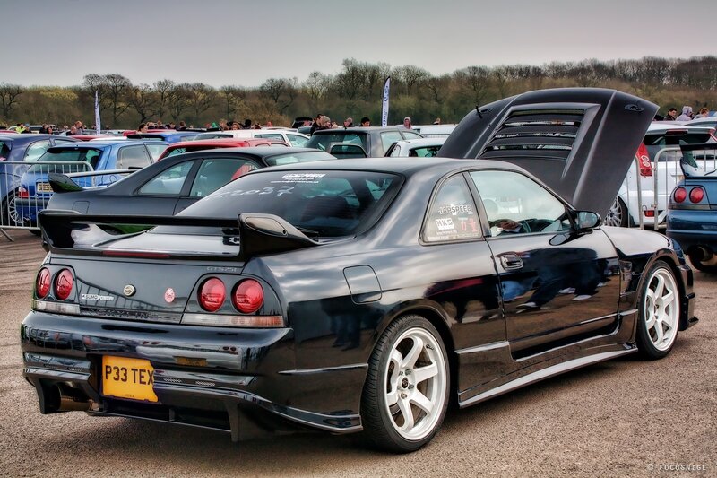 Black Nissan Skyline at car show