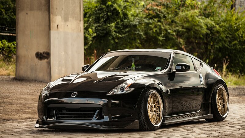 Black Nissan Z Car — Dramatic