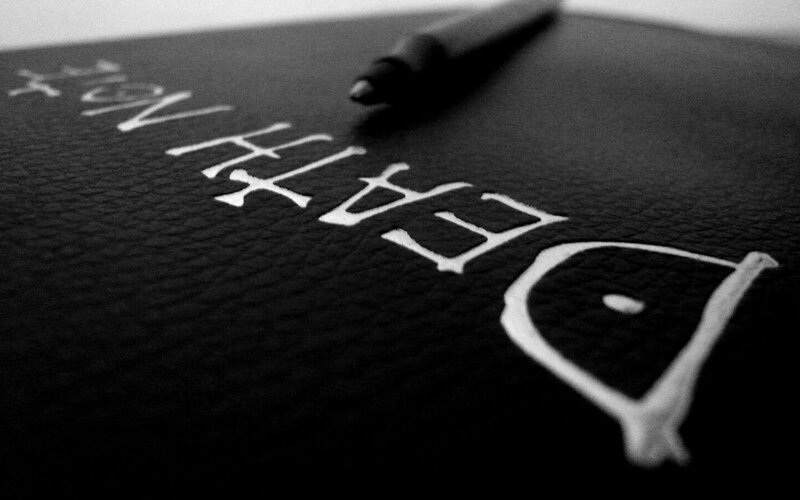 Black Notebook with Pen — Dramatic, Photograph