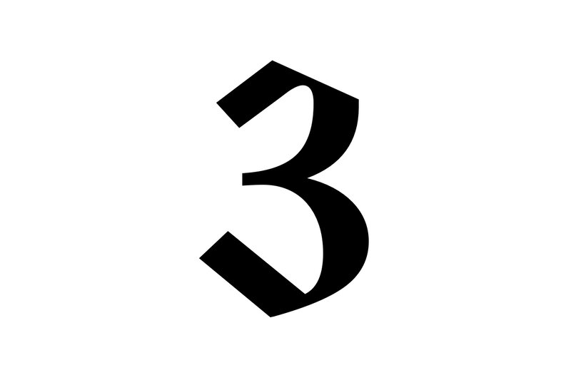 black number three