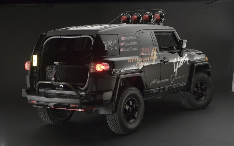 Black Off-road Vehicle — Dramatic, Photograph, Spare Tire, Roof Lights, Racing Decals