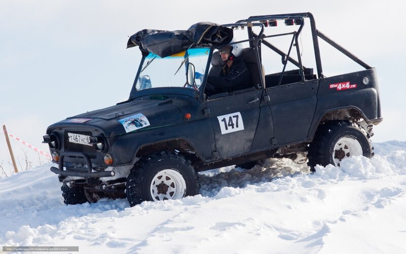 Black Off-road Vehicle — White