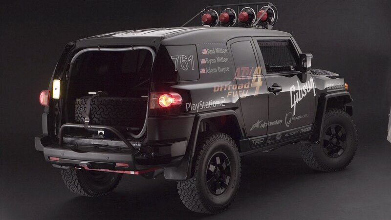 black off-road vehicle with decals