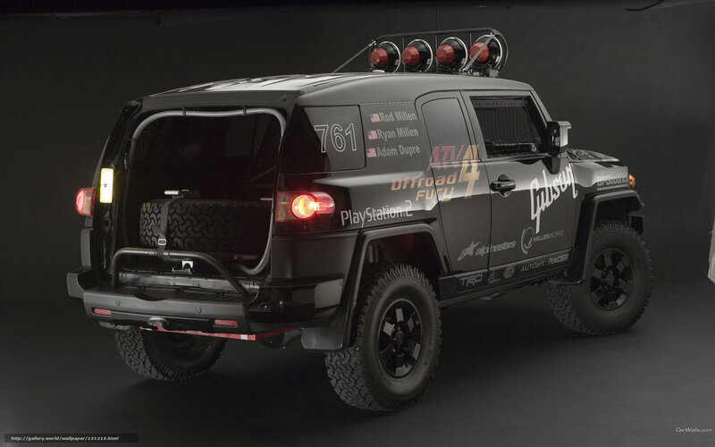 black off-road vehicle with decals