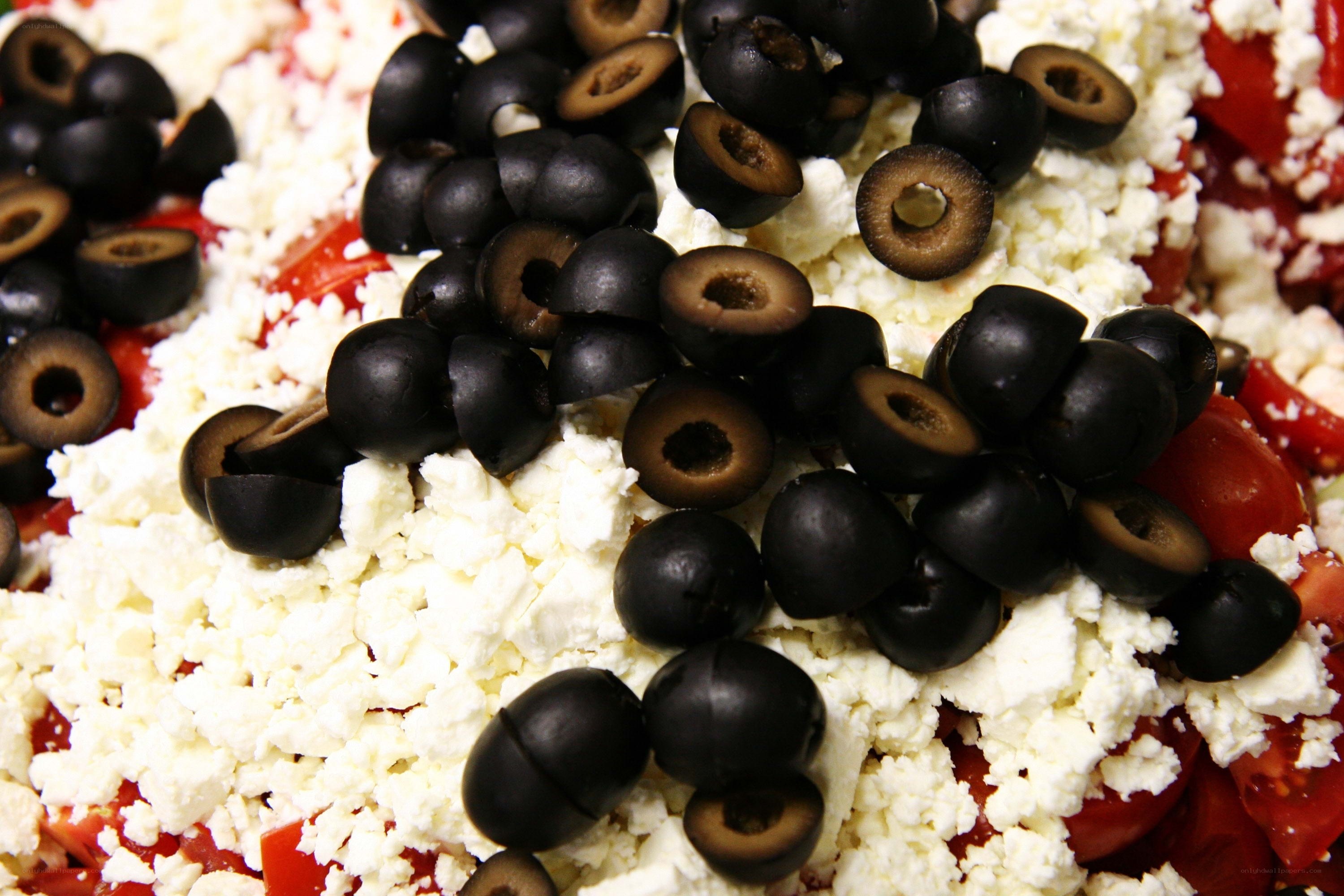 black olives and feta cheese