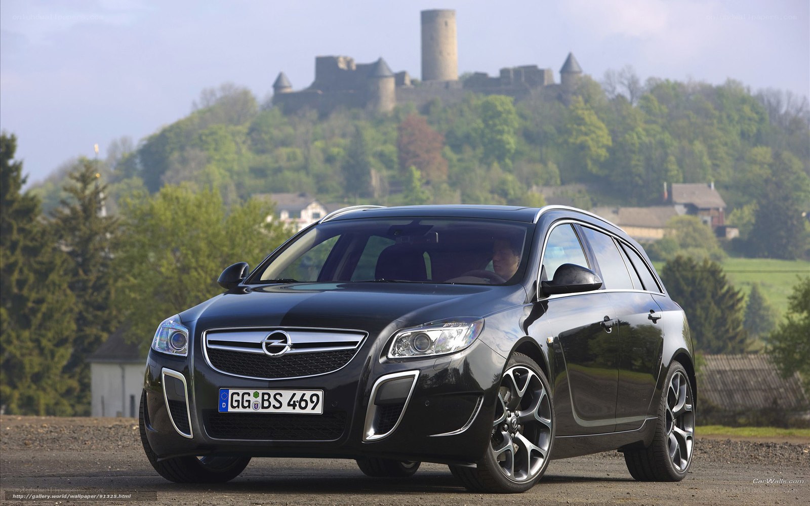 Black Opel In Front Of Castle