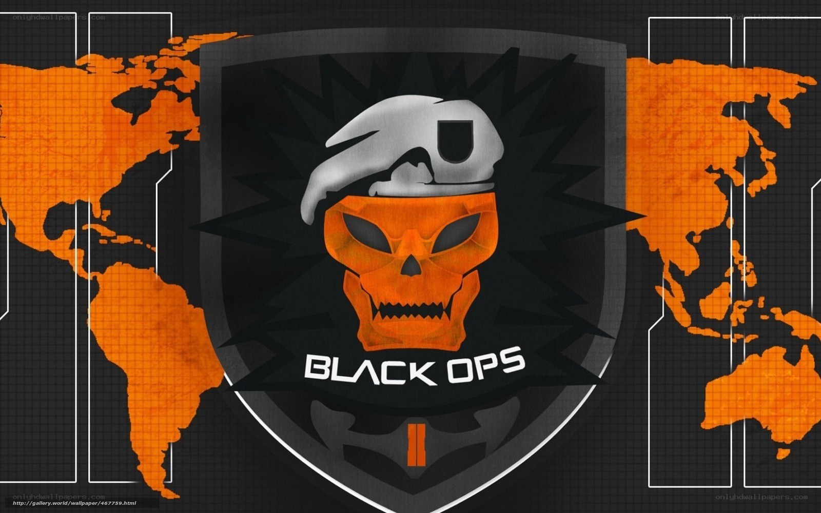 Black Ops logo with skull