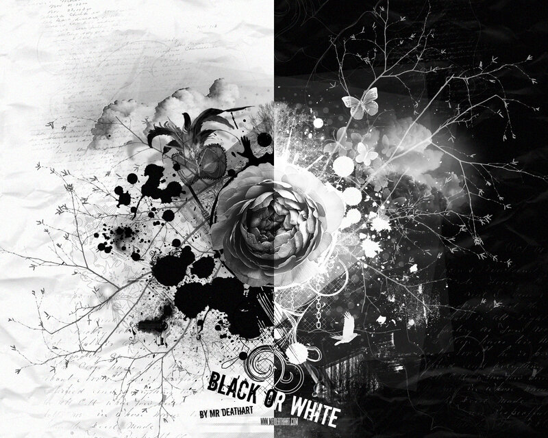 black or white collage art