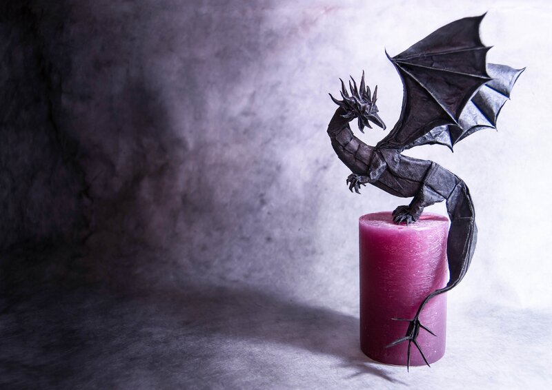 Black Origami Dragon