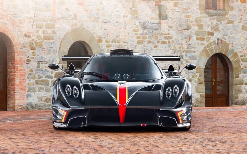 Black Pagani Hypercar — Dramatic, Afternoon