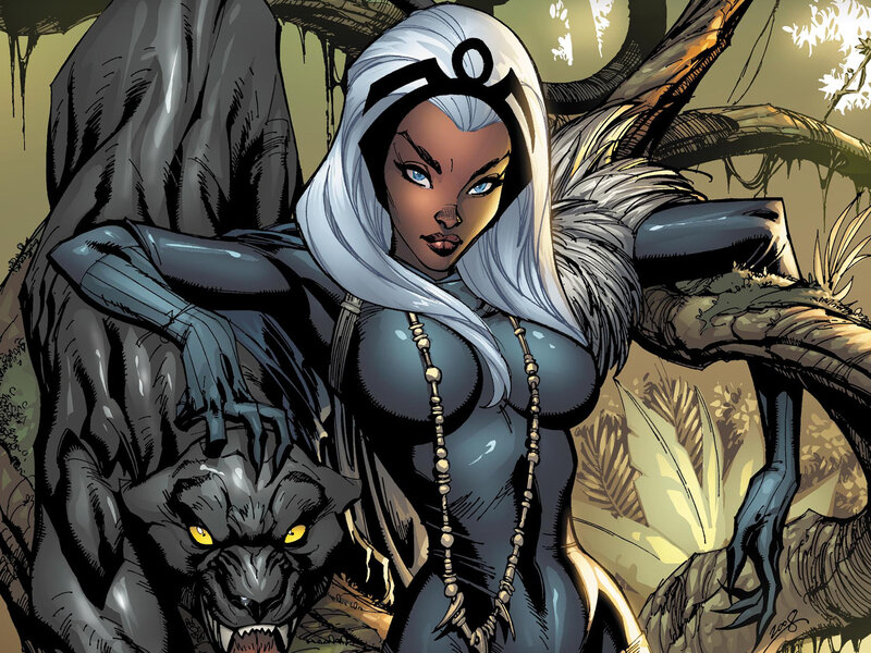 Black Panther and Storm in jungle