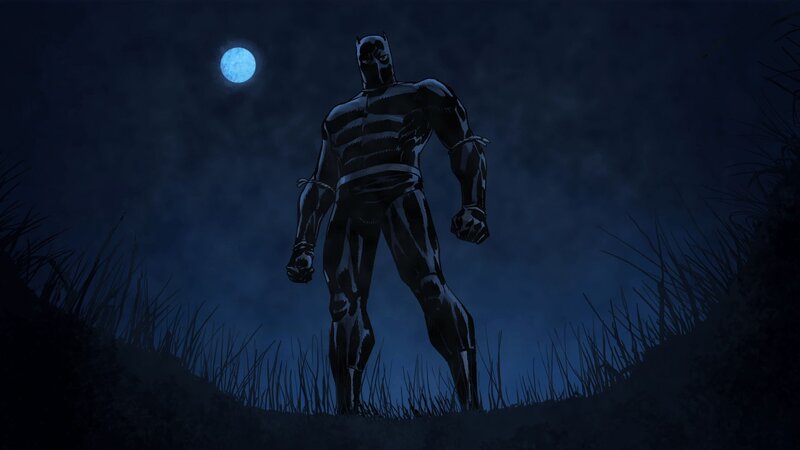 Black Panther Character — Blue, Dramatic