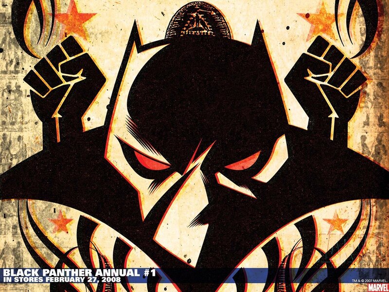 Black Panther Character — Dramatic, Comic, Fists