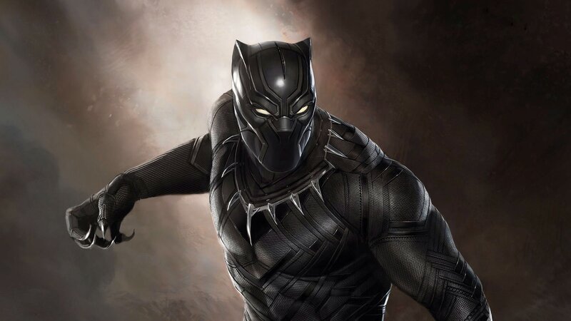 Black Panther Character — Dramatic, Digital Art, Mask, Suit, Claws