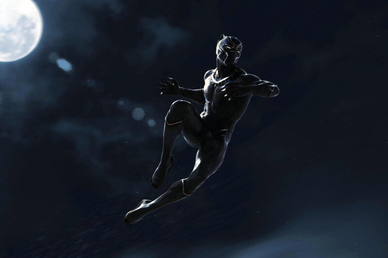 Black Panther Character — Dramatic, Night, 3d Render
