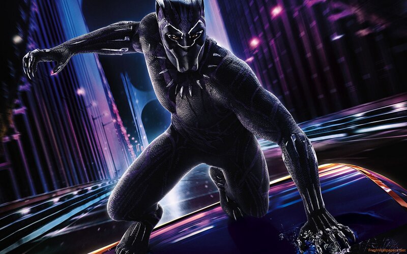 Black Panther Character — Purple