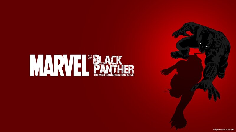 Black Panther Character — Red, Dramatic, Digital Art