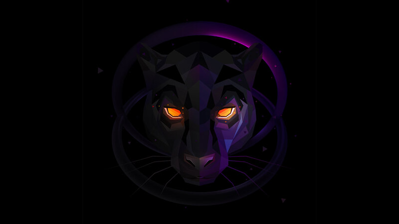 Black Panther Head — Purple