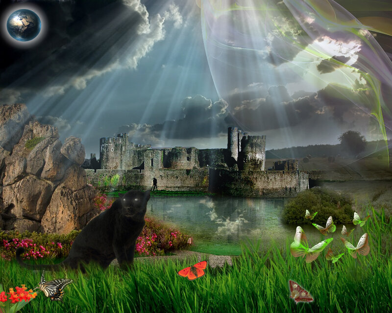 Black Panther in Grass — Green, Dramatic