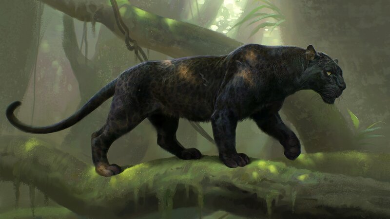Black Panther in Jungle — Green, Dramatic, Afternoon