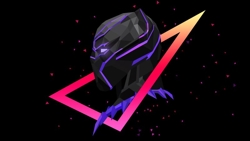 Black Panther Mask — Dramatic, Digital Art, Triangle