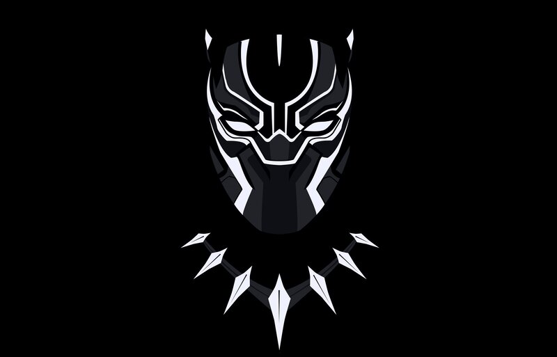 Black Panther Mask — Dramatic, Vector Art