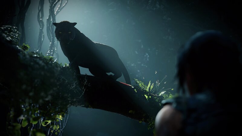 Black Panther on Branch — Green