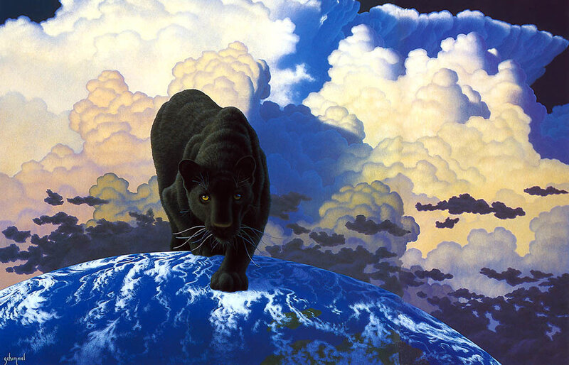 Black Panther on Earth — Blue, Dramatic