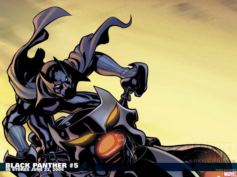 Black Panther on Motorcycle
