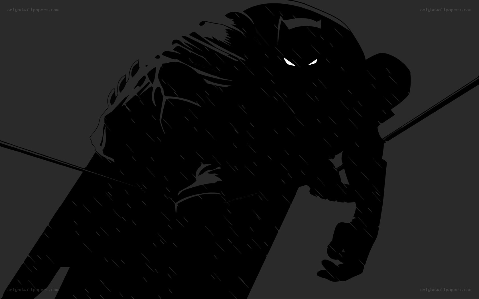 Black Panther silhouette in rain