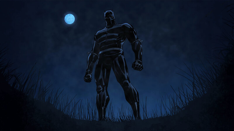 Black Panther under moonlight