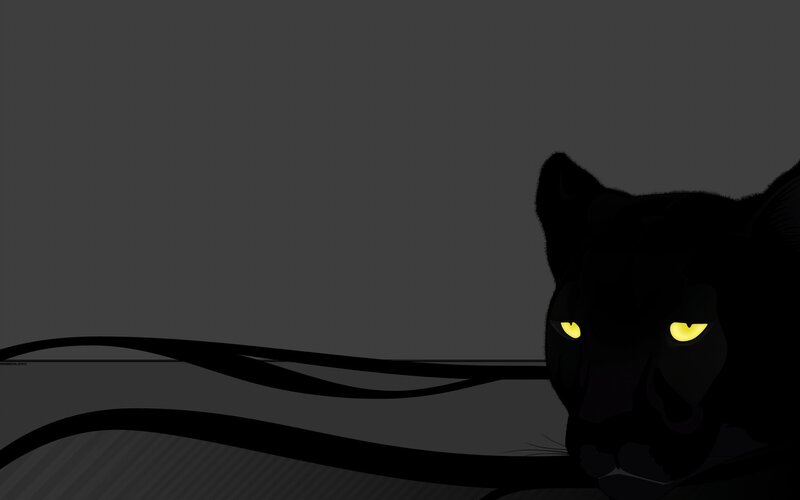 Black Panther with Glowing Eyes — Dark