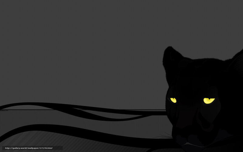 black panther with glowing eyes